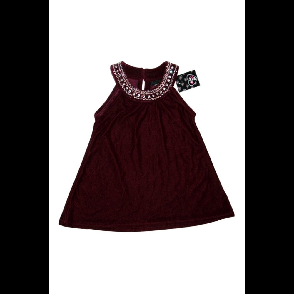 NWT Flower by Zoe Beaded Veluor Swing Top, sz 5
